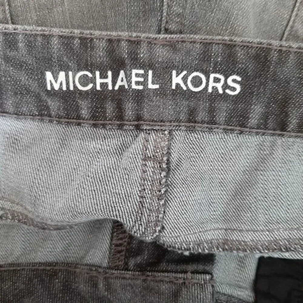 MICHAEL KORS / Jewelled Gem Pocket Cropped Skinny Jeans Grey Sz 10 - Picture 10 of 11